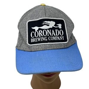Coronado Brewing Company Mermaid SnapBack Ball Cap OS Gray Wool Blend Blue Visor